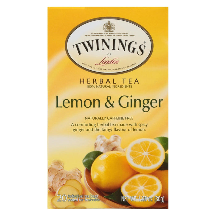 Twinings Green Tea: Lemon & Ginger Bliss (Pack of 6 - 20 Bags)