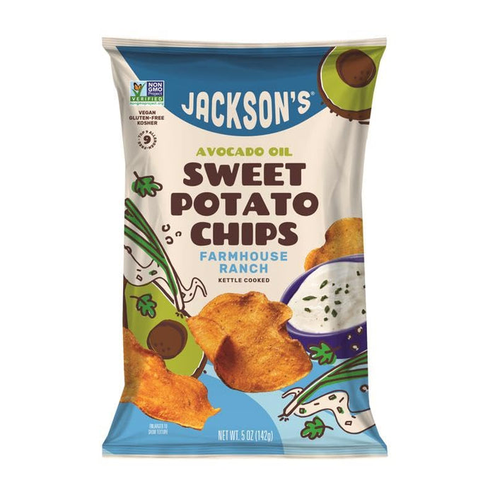 Jacksons - Sweet FH Ranch Avoo Potchips, 5 oz (Pack of 12) - Gourmet Potato Chips