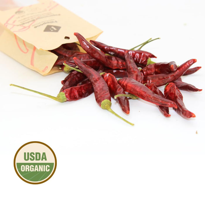 Filippone, Organic Whole Dried Chili Pepper on the Stem, 0.88oz (25g)