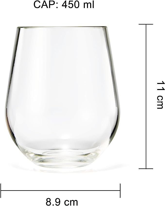 European Style Unbreakable Elegant Acrylic Stemless Wine Glasses 15 oz —  Specialty Food Source