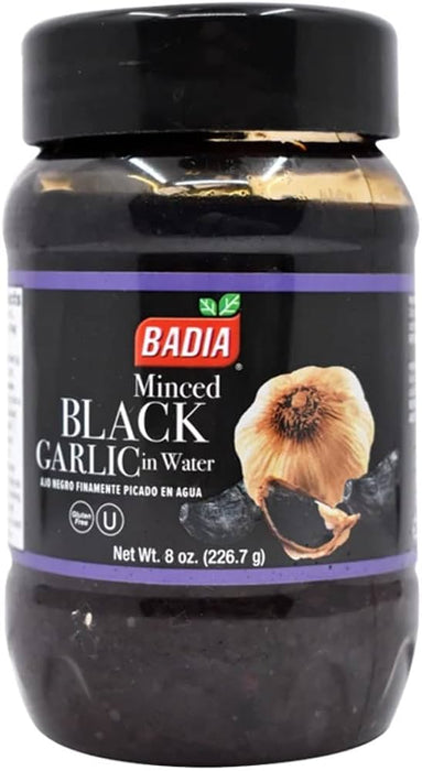 Badia Black Garlic Minced in White, 8 oz (Pack of 6) - Gourmet Flavor Enhancer