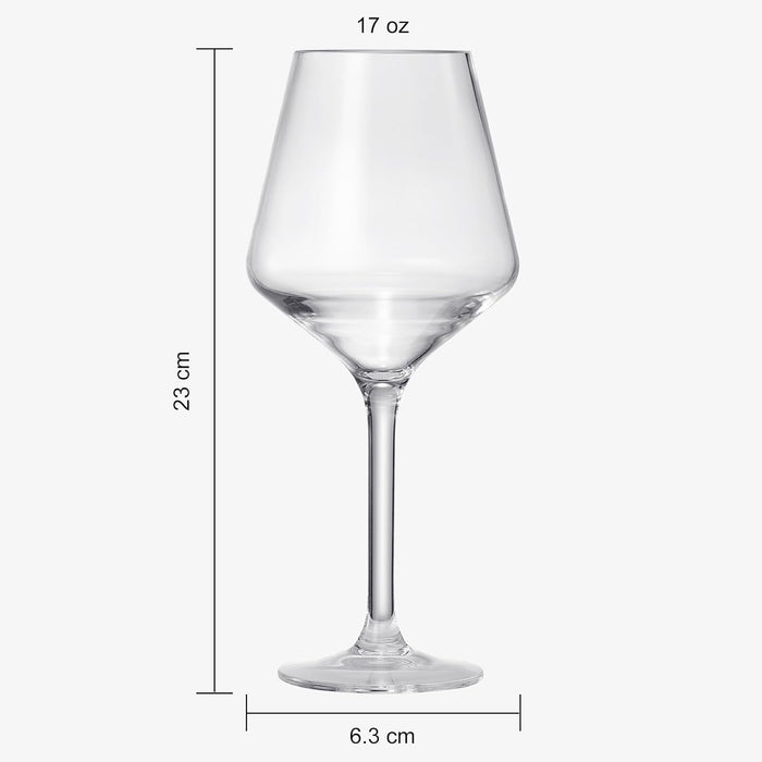 Unbreakable Stemmed Wine Glasses, Tritan Acrylic | Set of 2 | European Style Crystal Drinkware, 18oz