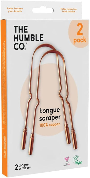 The Humble Co. Copper Tongue Scraper, 2 Count (Pack of 6), Natural Oral Hygiene