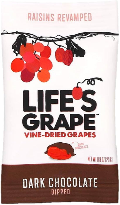 Life's Grape - Dark Chocolate Covered Dried Grapes, 4.5 oz (Pack of 8) - Gluten-Free Snack