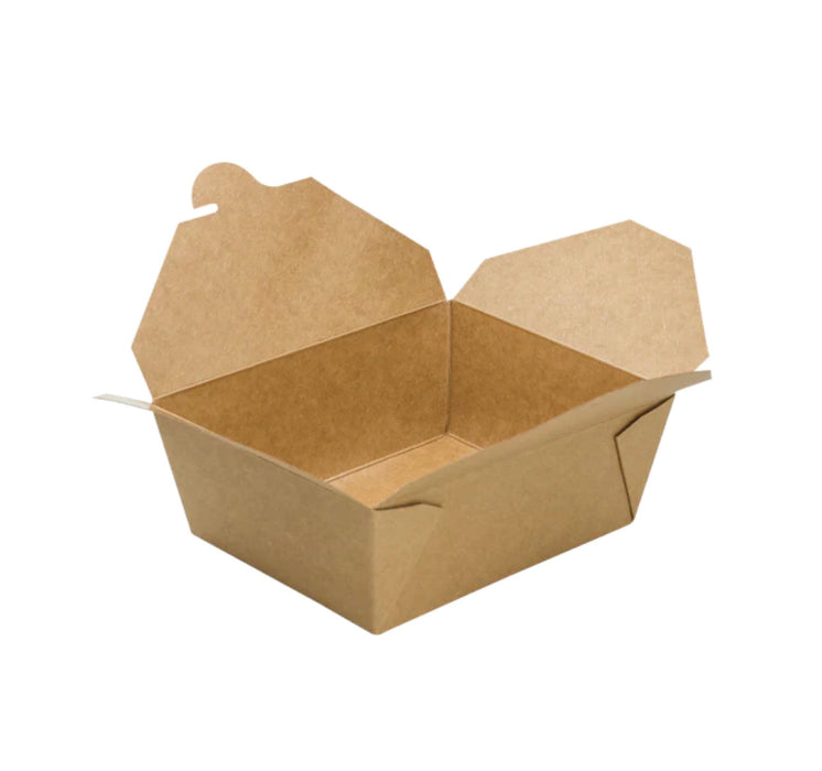 Fold-To-Go Box #3, 76 fl oz, Kraft - 200 pcs