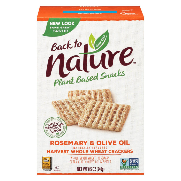 Back To Nature Rosemary & Olive Oil Crackers (Pack of 12 - 8.5 Oz.)