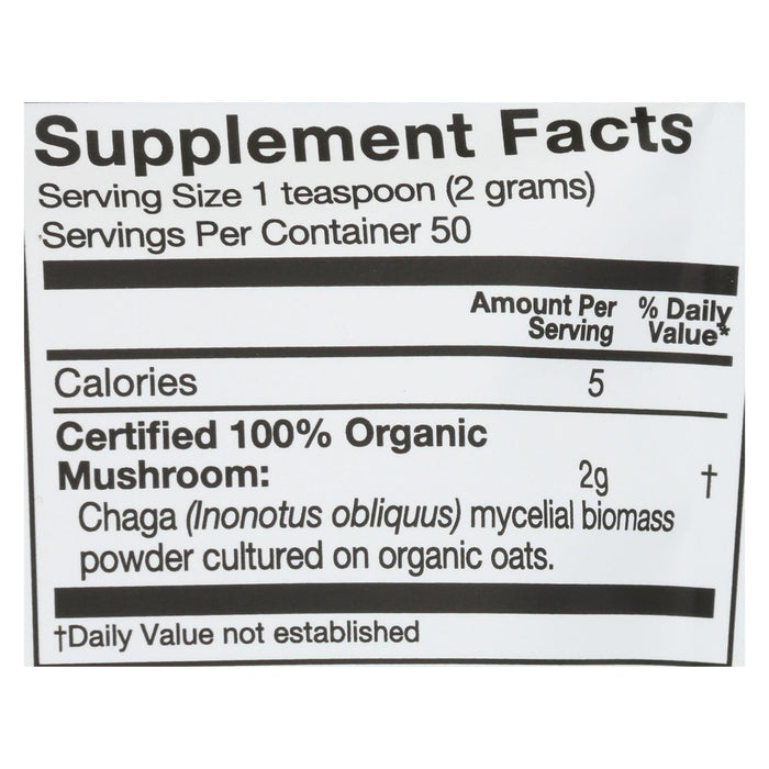 Om Mushroom Superfood Chaga Organic Mushroom Powder, 3.5 Ounce