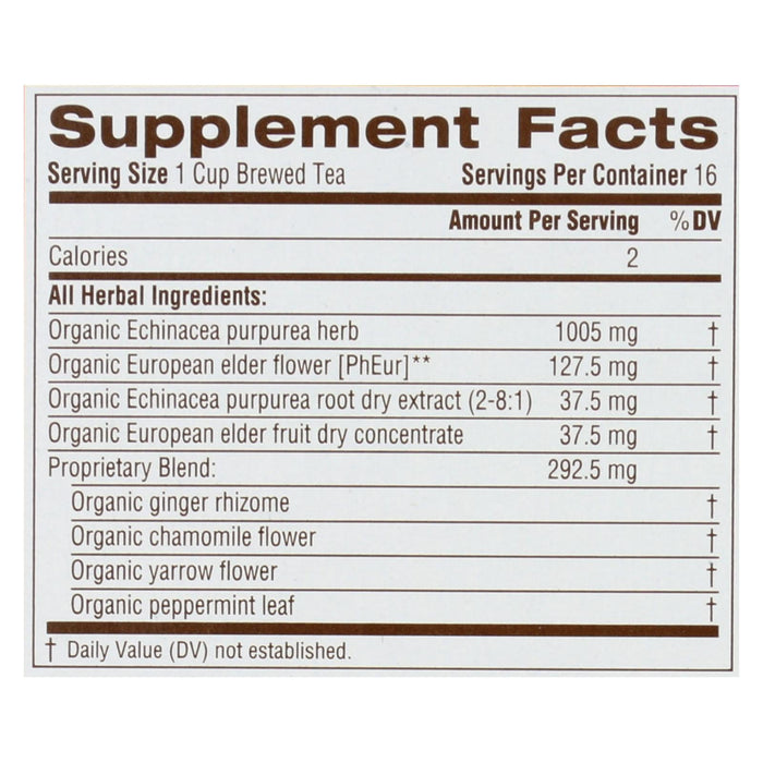 Traditional Medicinals Echinacea + Elderberry Tea, Caffeine Free - (6 Pack) 16 Tea Bags