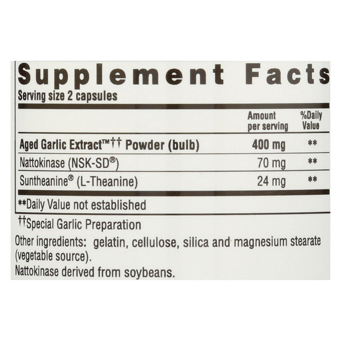 Kyolic Aged Garlic Extract Blood Pressure Health Supplement, 109 Capsules, 80 Caps