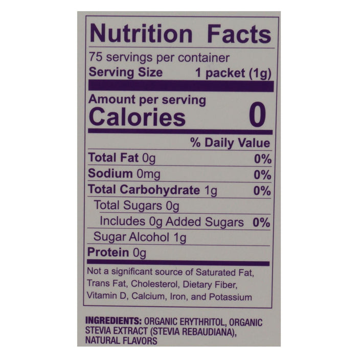 Wholesome Organic Zero Calorie Stevia Sweetener (Pack of 6 - 75 Count)