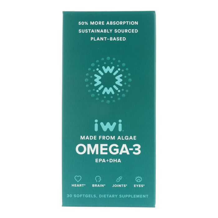 Iwi Supp Algae EPA/DHA Omega-3, Heart & Brain Health Support, 30 Softgels