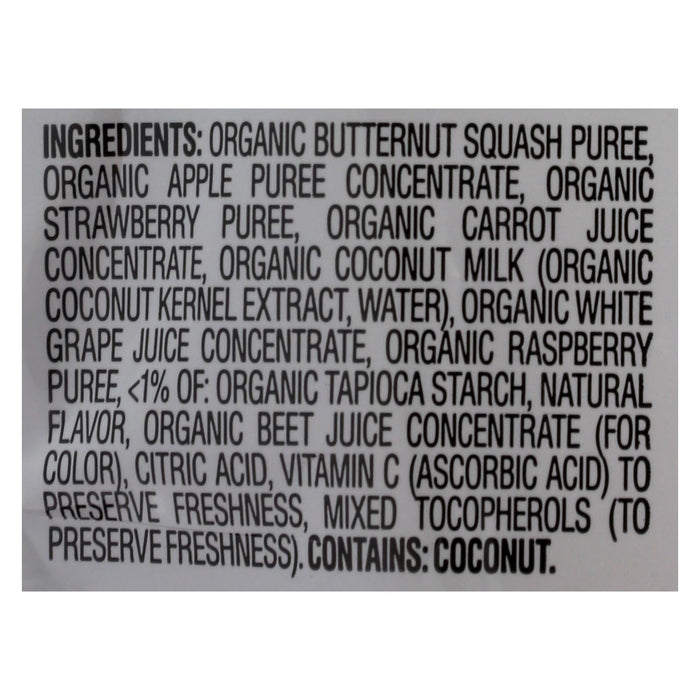 Happy Creamies Organic Snacks - Strawberry and Raspberries (Pack of 8, 1 Oz.)