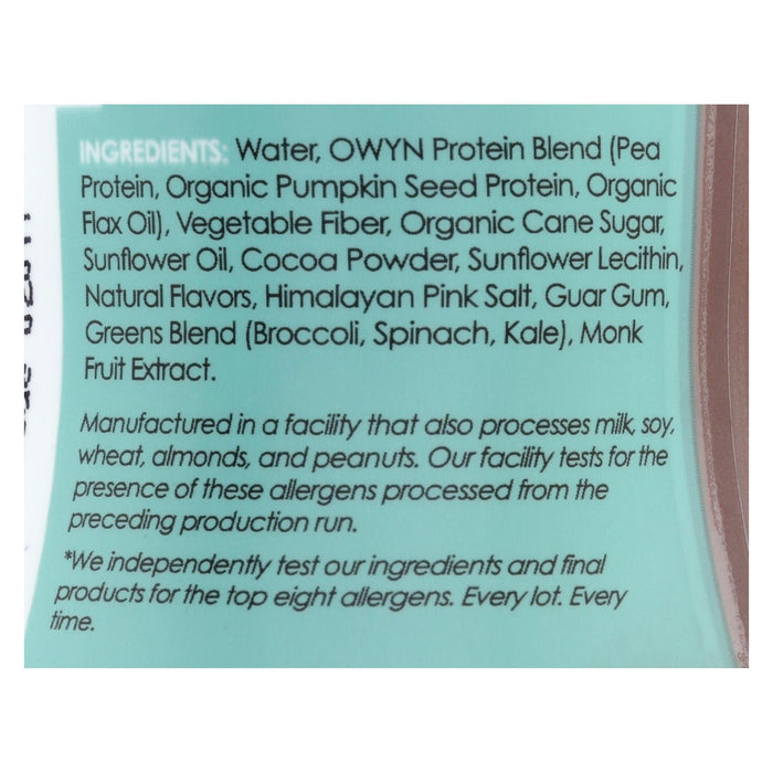 OWYN - Plant-Based Protein Shake - Dark Chocolate - 12 Fl Oz. (Pack of 12)
