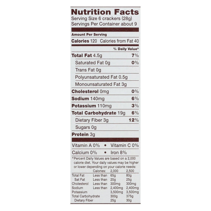 Back To Nature Harvest Whole Wheat Crackers: 8.5 Oz. (Pack of 12), Made with Whole Wheat, Safflower Oil & Sea Salt
