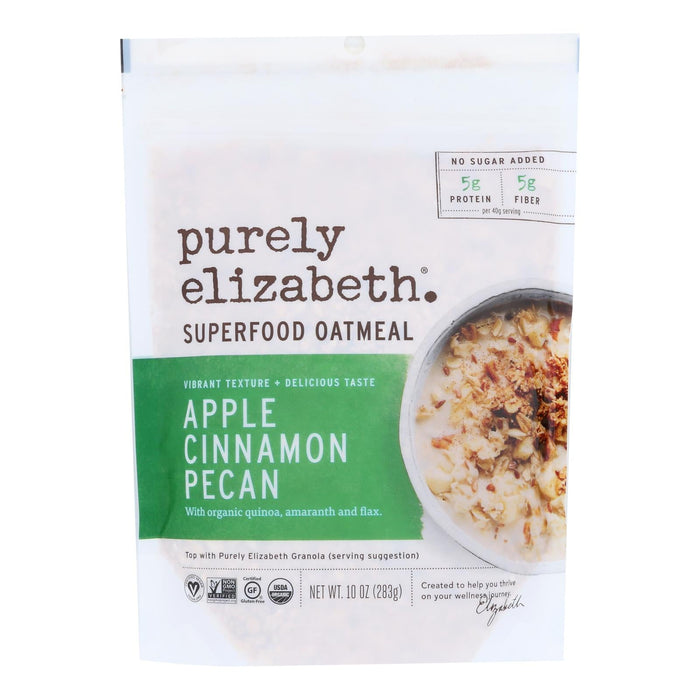 Purely Elizabeth Ancient Grain Organic Oatmeal - Apple Cinnamon Pecan - 10 Oz. (Case of 6)