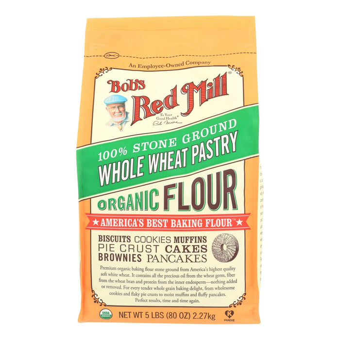 Bob's Red Mill Organic Whole Wheat Flour, 5 Lb (Pack of 4), Whole Wheat Flour, Organic