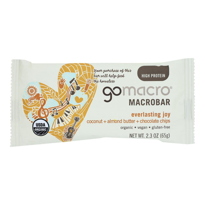 Gomacro Organic Macrobar Coconut Almond Butter and Chocolate Chips (Pack of 12) - 2.3 Oz.