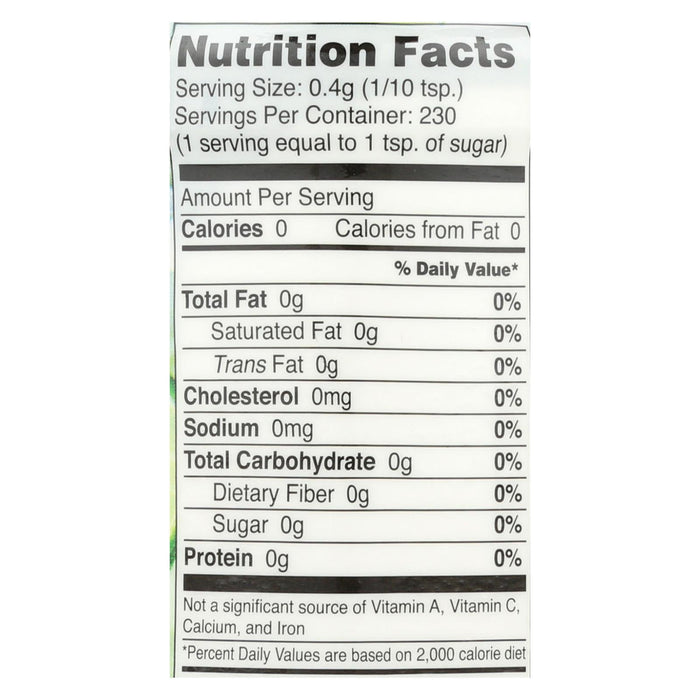 Sweet Leaf Organic Calorie-Free Stevia Sweetener, 3.2 Oz.