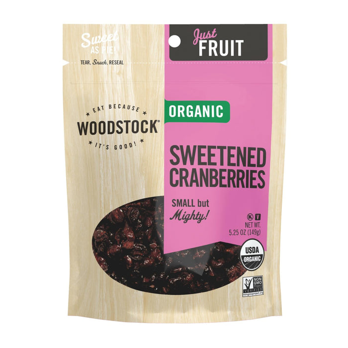 Woodstock Organic Premium Quality Dried Sweet Cranberries (Pack of 8 - 5.25 Oz.)