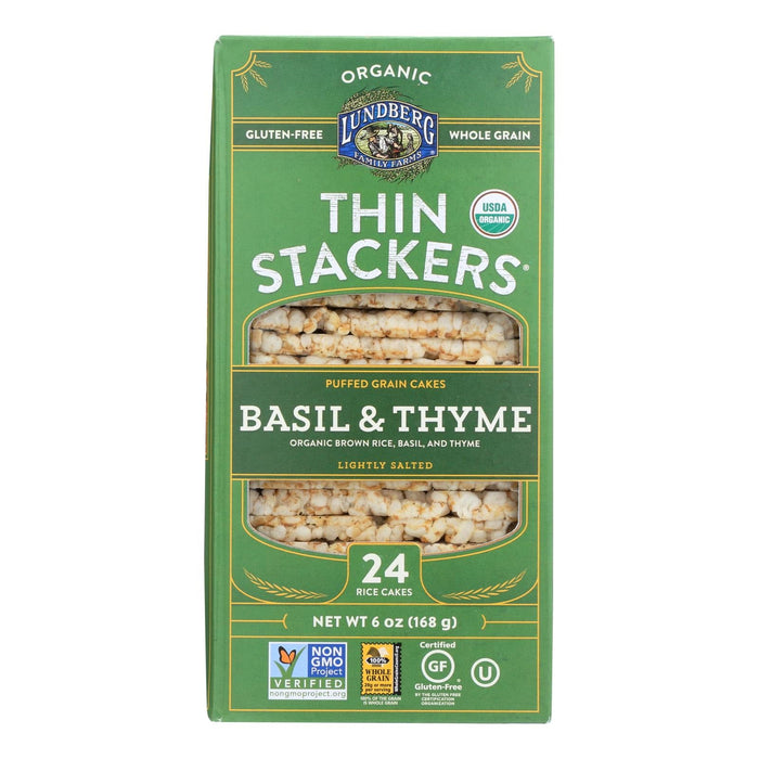 Lundberg Family Farms Thin Rice Cake Basil Thyme (6-Pack)