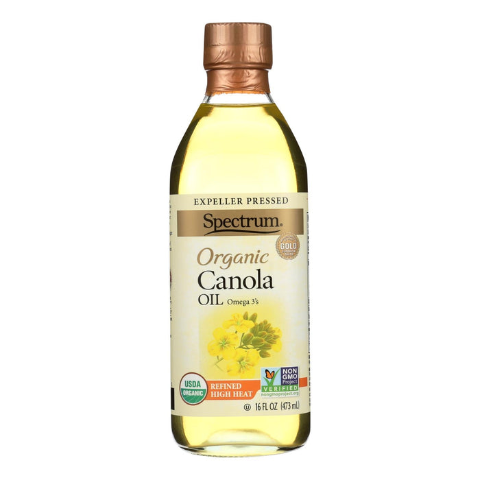 Spectrum Naturals Organic Refined Canola Oil - Case of 12 - 16 Fl Oz. Bottles