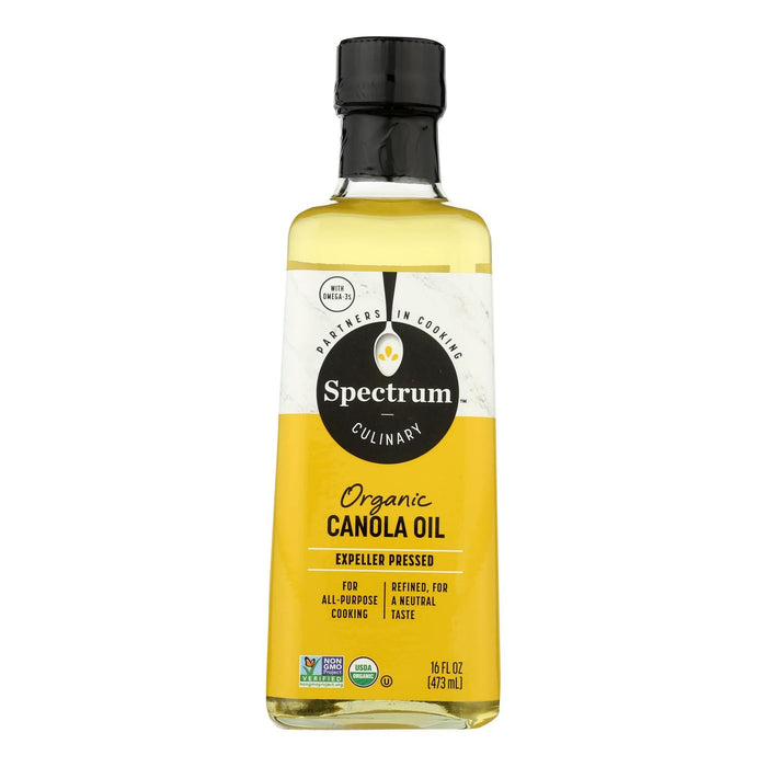 Spectrum Naturals Organic Refined Canola Oil - Case of 12 - 16 Fl Oz. Bottles