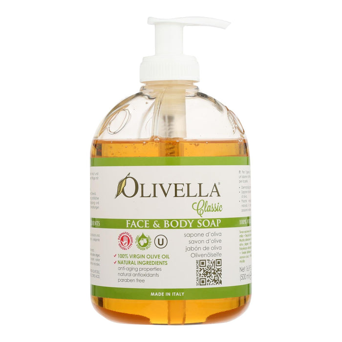 Olivella Face & Body Soap - Hydrating Bar Soap Enriched with Organic Olive Oil (16.9 Fl Oz.)