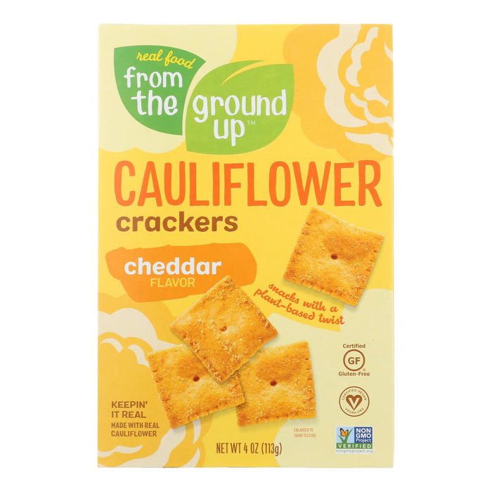 From The Ground Up Aged Cheddar Cauliflower Crackers (Pack of 6) - 4 Oz.