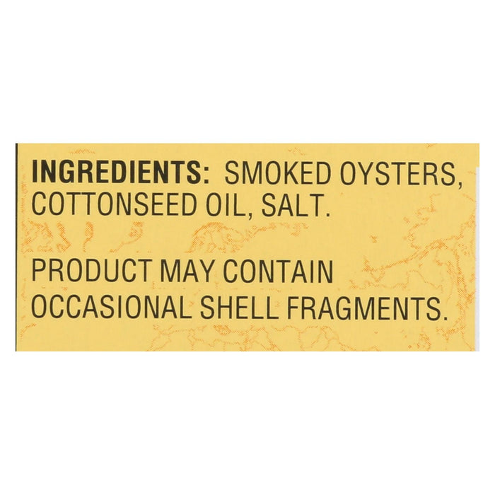 Reese's Smoked Louisiana Medium Oysters, 3.7 Oz Each (Pack of 10)