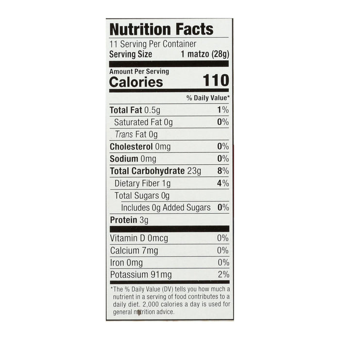 Streit's Unsalted Matzo Crackers, 11 Oz (Pack of 12)