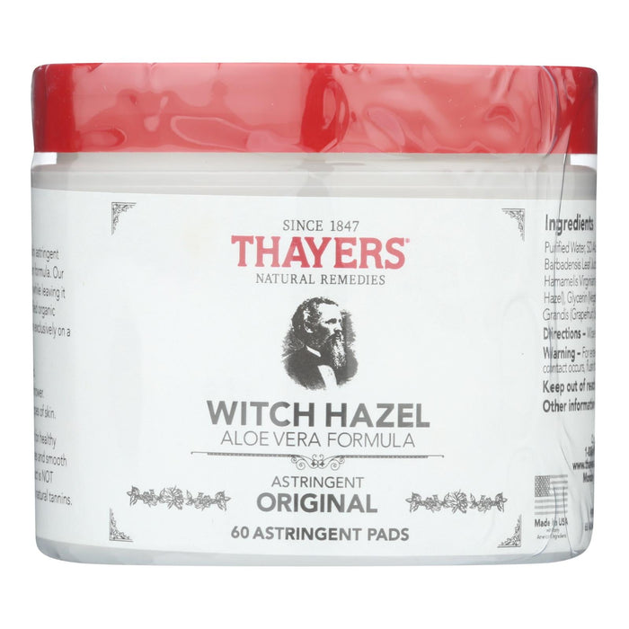 Thayers Witch Hazel with Aloe Vera Facial Pads (60 Pads)
