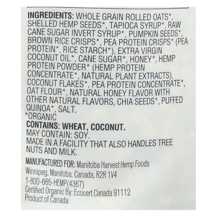 Manitoba Harvest Granola Hemp Honey/Oats, 10 Ounces (Pack of 6)