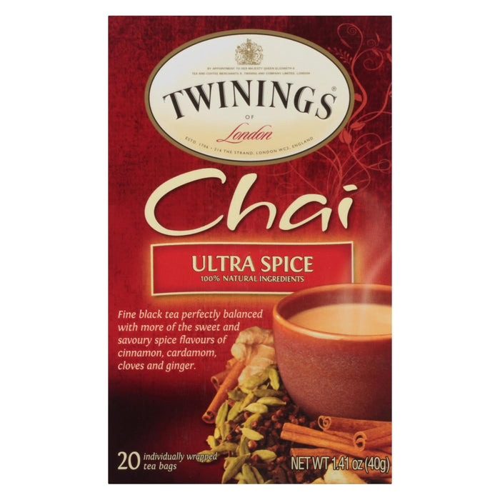 Twinings Chai Tea Ultra Spice (6 x 20 Count Tea Bags)