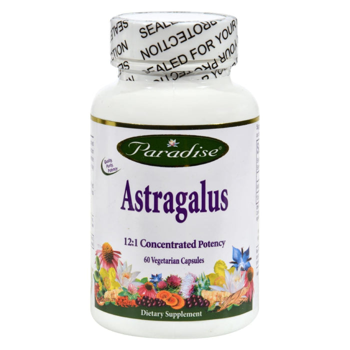 Paradise Herbs Astragalus Vegetarian Capsules, Pack of 60