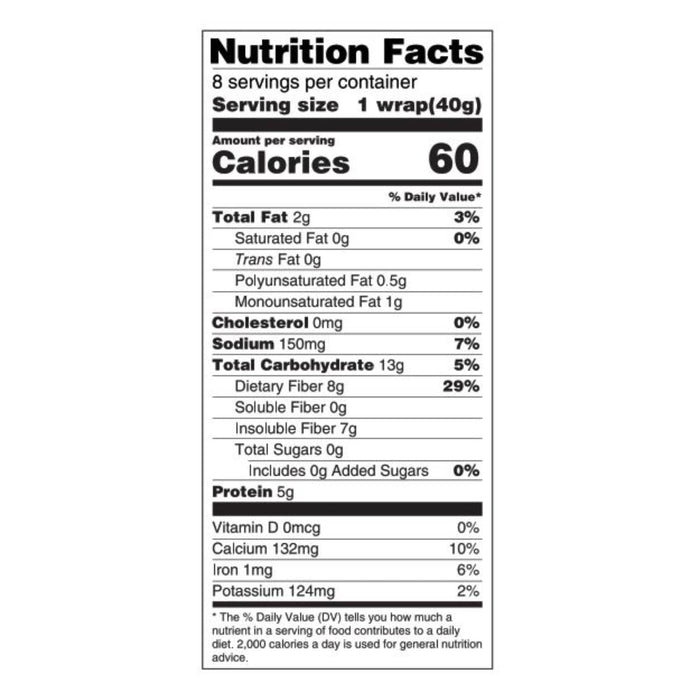 Tumaro's 8-Inch Premium White Carb-Wise Wraps, Six 8-Count Packs