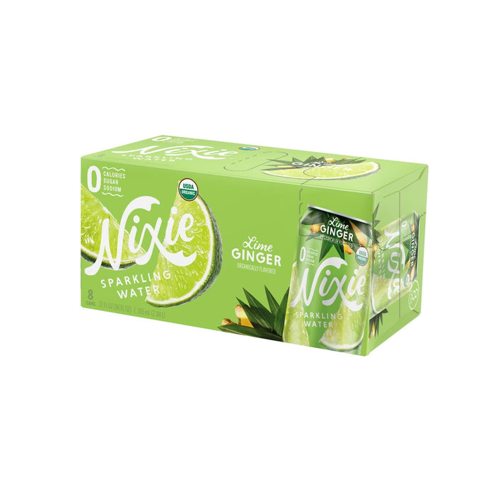 Nixie Lime Ginger Sparkling Water - 8 Fl. Oz. Pack of 3