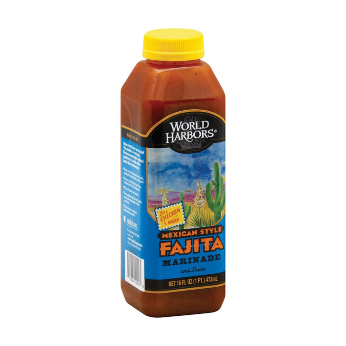 World Harbor Fajita Marinade and Sauce, Authentic Mexican Style, 16 Fl Oz. (Pack of 6)