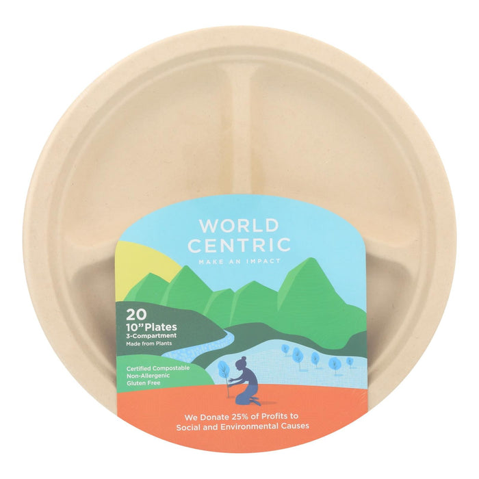 World Centric Compartment Plate - 20 Count (Case of 12)