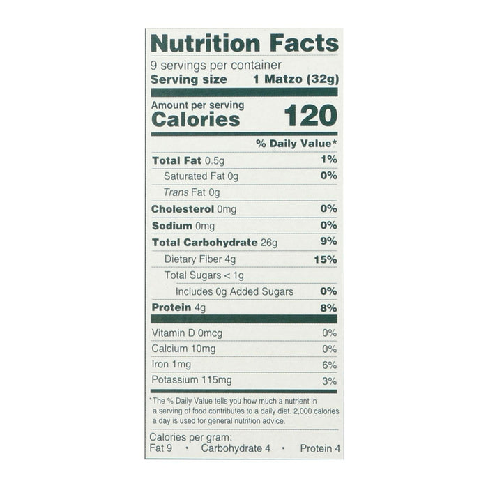 Manischewitz Whole Wheat Matzo - 10 Oz. (Pack of 12)