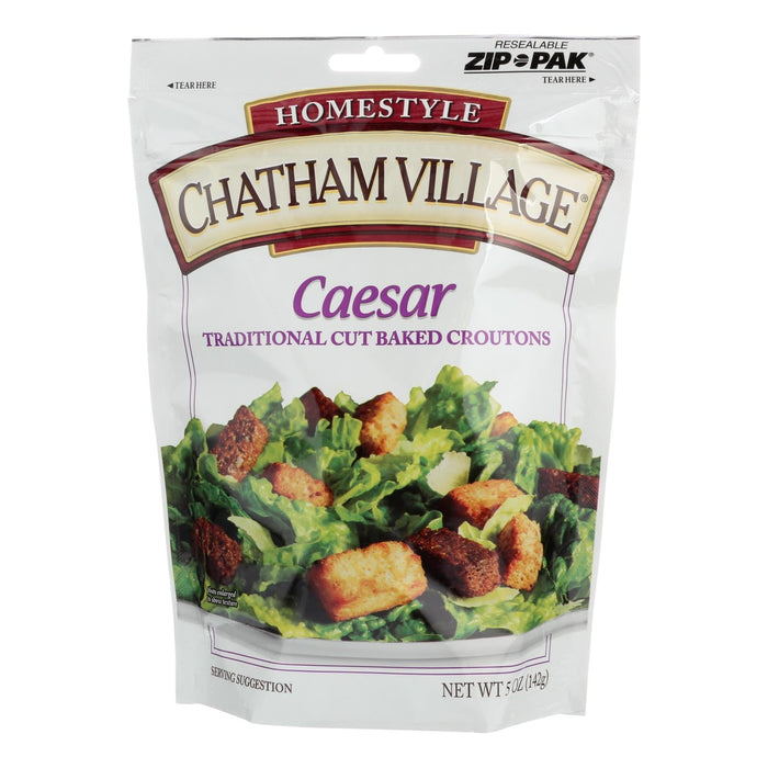 Chatham Village Caesar Salad Croutons - Convenient 12-Pack of 5 Oz. Bags