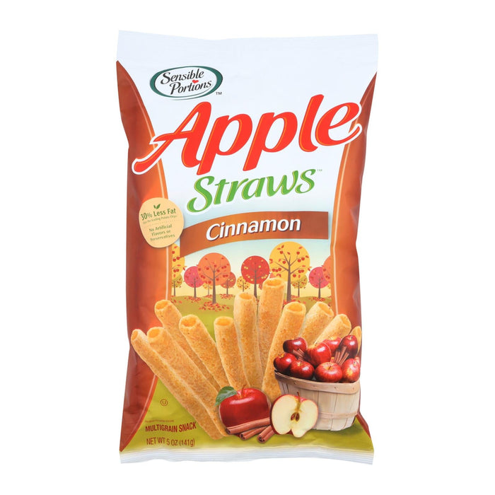 Sensible Portions Apple Straws - Cinnamon - Case Of 12 - 5 Oz.