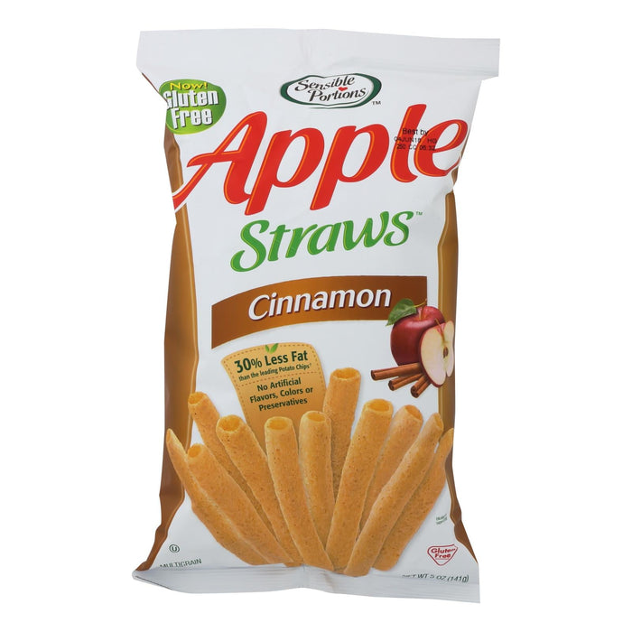 Sensible Portions Apple Straws - Cinnamon - Case Of 12 - 5 Oz.