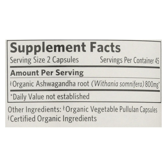 Organic India Wellness Supplements Ashwagandha 90 Count