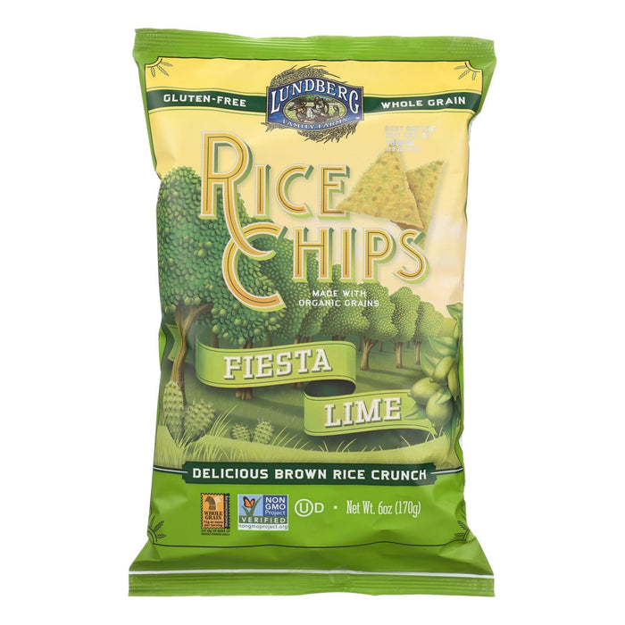 Lundberg Family Farms Fiesta Lime Rice Chips, 6 Oz., 12-Pack