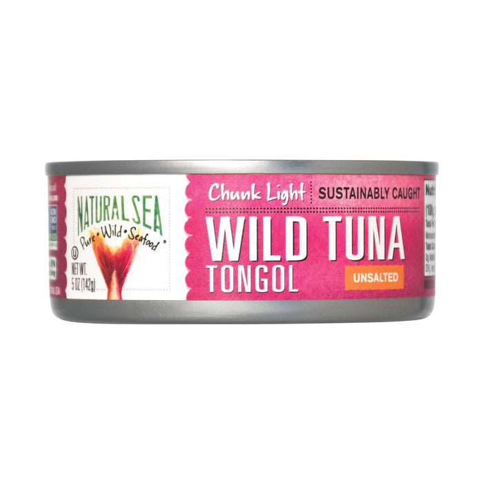 Natural Sea Wild Caught Natural Tongol Tuna - Unsalted Chunk Light, 5 Oz (Pack of 12)