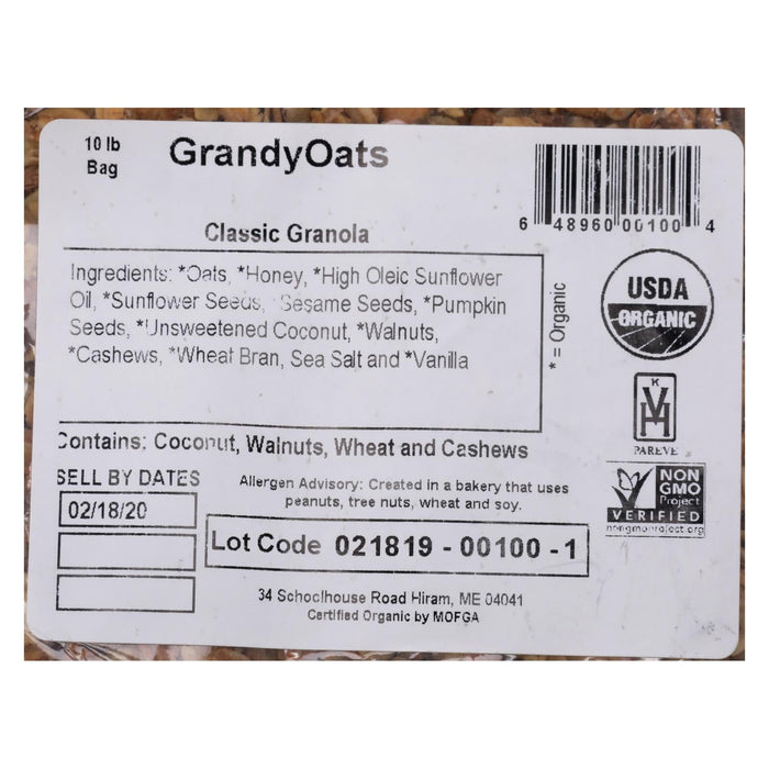 Grandy Oats Classic Granola 10lb