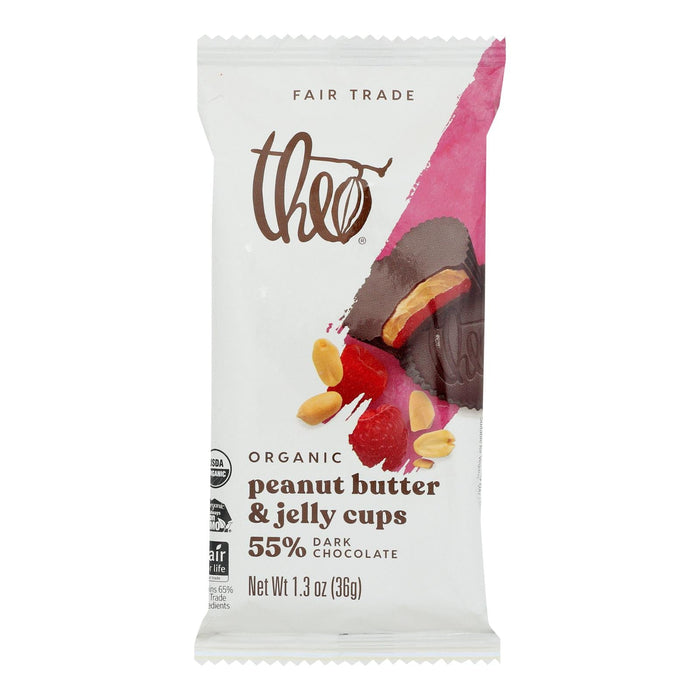 Theo Chocolate - Cups Peanut Butter & Jelly - Case Of 12 - 1.3 Oz