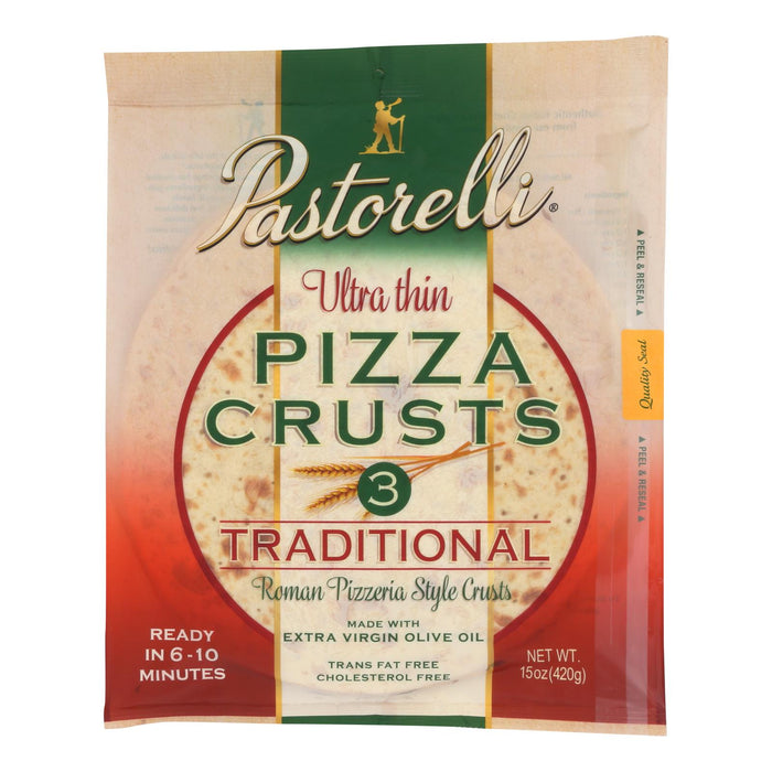 Ultra Thin White Pastorelli Pizza Crust (Pack of 10 - 15 Oz.)