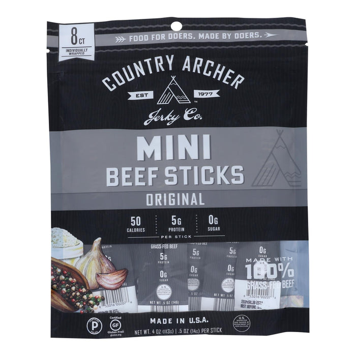 Country Archer Beef Stick Mini - 4 Oz - 10-Pack
