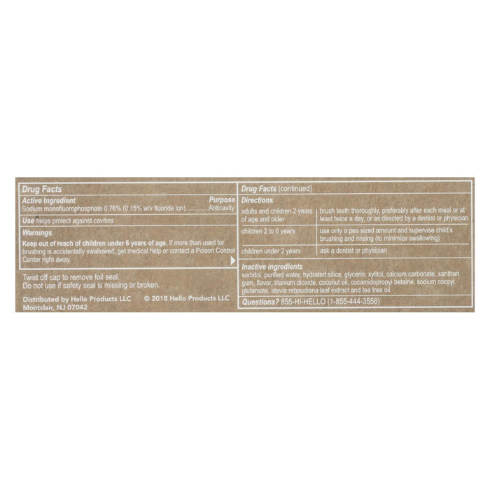 Hello Products LLC Natural Whitening Fluoride Toothpaste (Pack of 6 - 4.7 oz.)